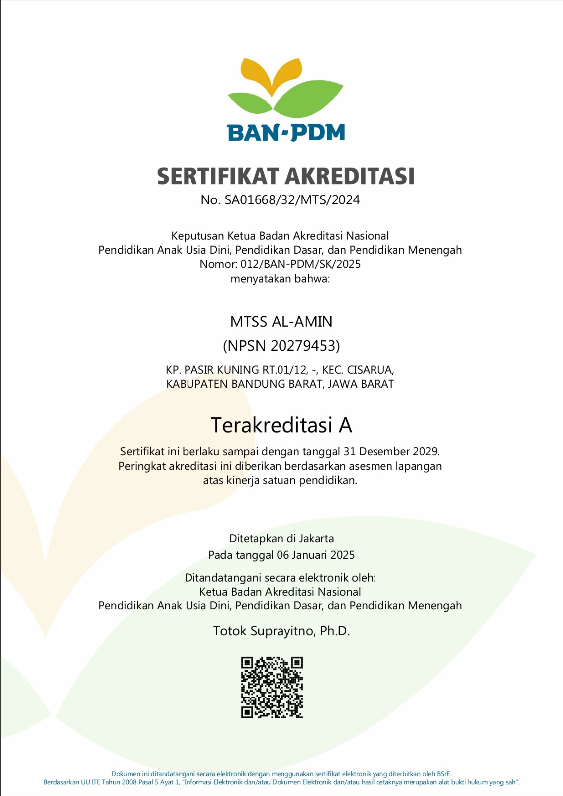 Sertifikat Akreditasi